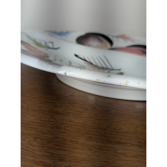 Italian Porcelain Circular Divided Serving Platter Hand Painted Fruit Signed - Picture 14 of 16